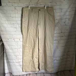 St. John's Bay Stretch Khaki Wide Leg Trousers Pants Size 14